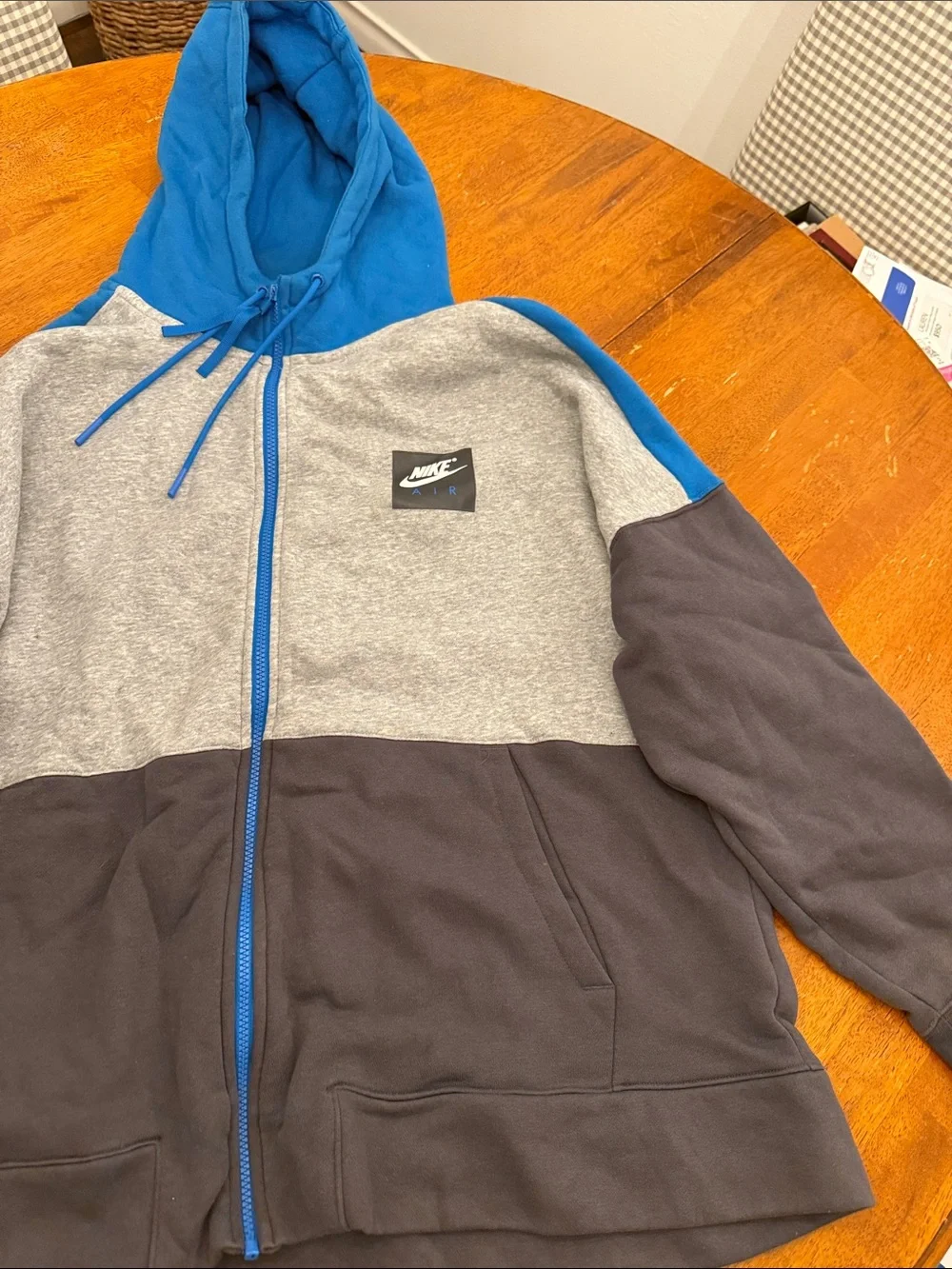 Nike Blue, Gray & Black Full-Zip Hooded Sweatshirt xxl